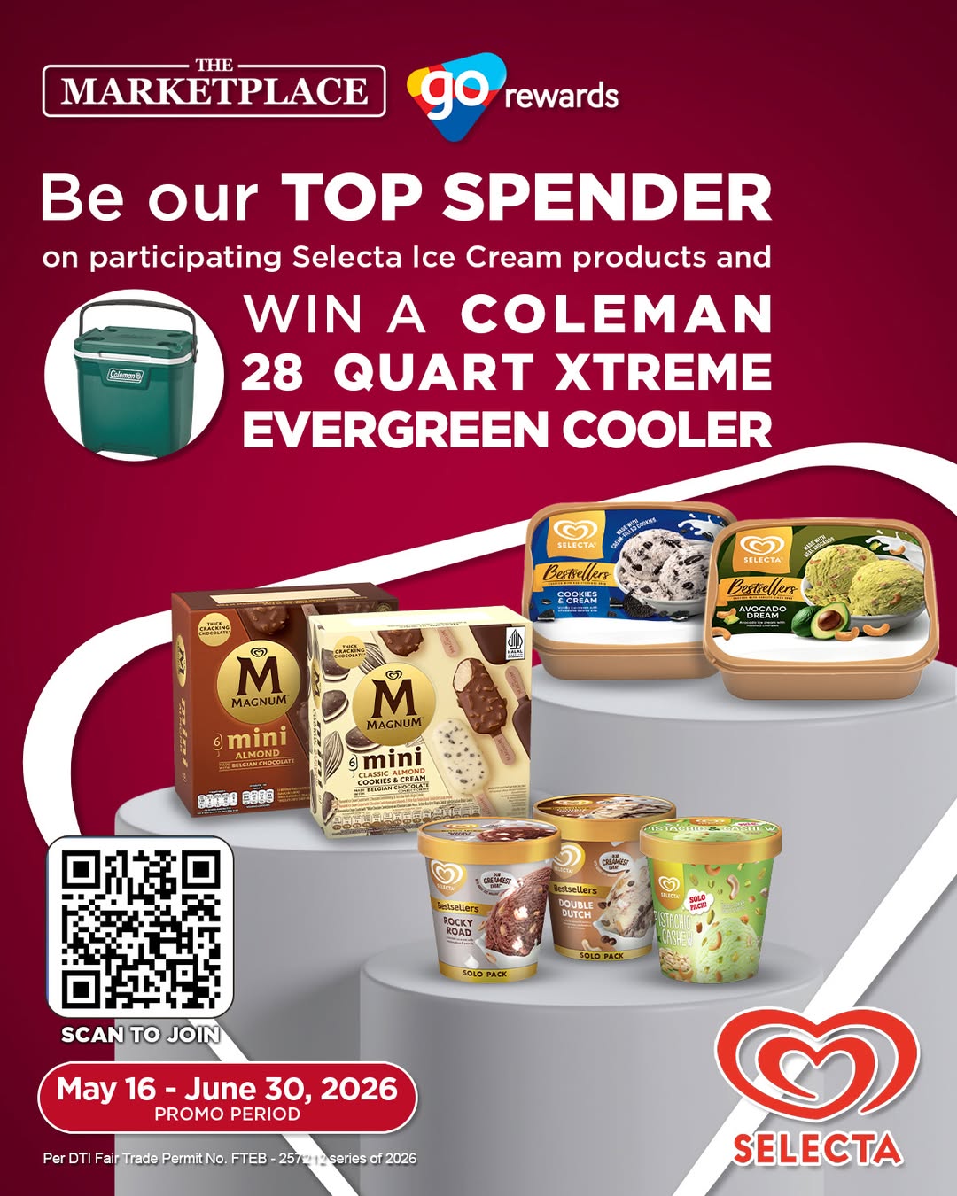 Selecta Ice Cream top spender Coleman cooler promo